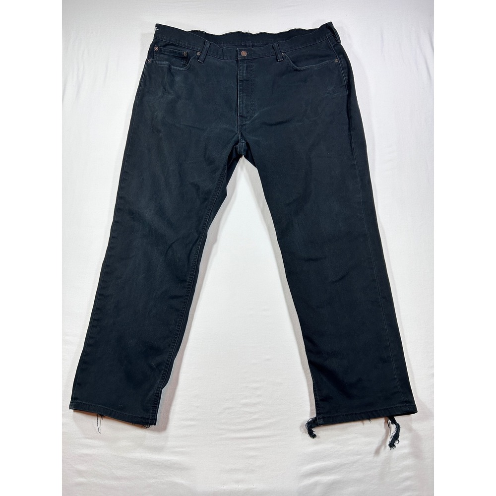 Levis 541 Athletic Taper Black Jeans Mens 40x30 Distressed Hem A11422-0019